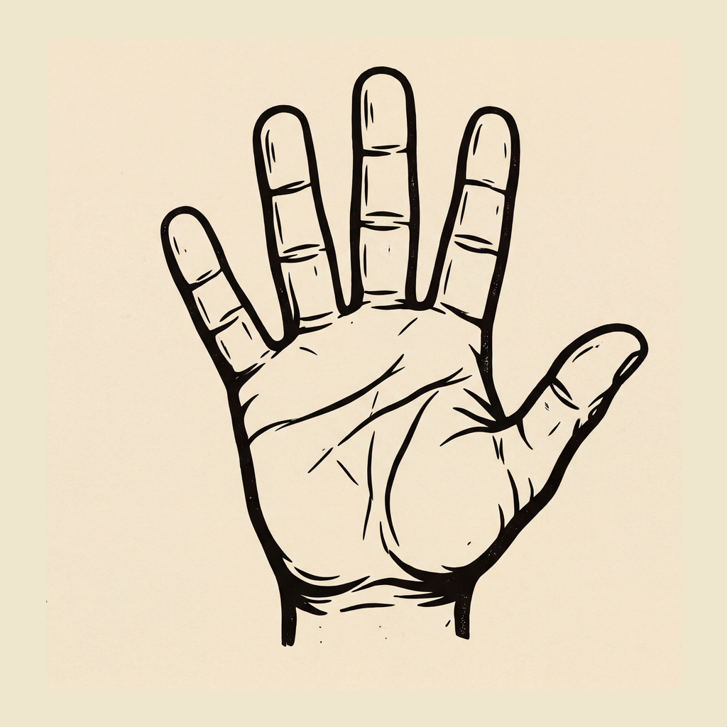 A raised human hand